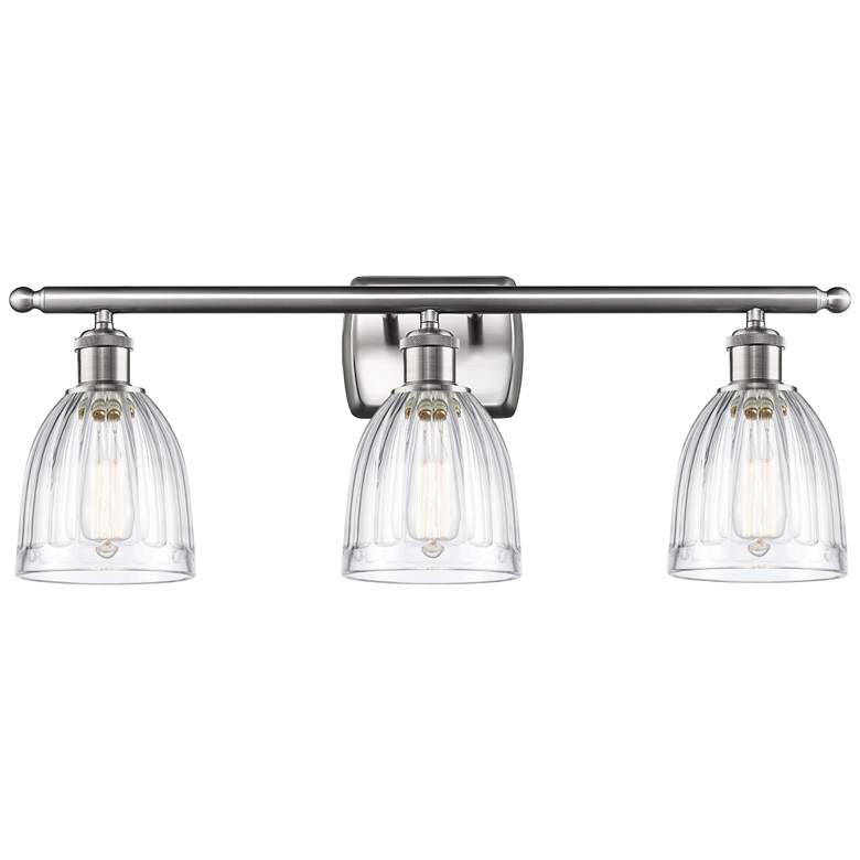 Image 1 Brookfield 3 Light 26" LED Bath Light - Brushed Satin Nickel - Clear S
