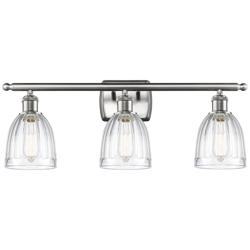 Brookfield 3 Light 26" LED Bath Light - Brushed Satin Nickel - Clear S