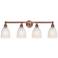 Brookfield 32.75"W 4 Light Antique Copper Bath Light With White Shade