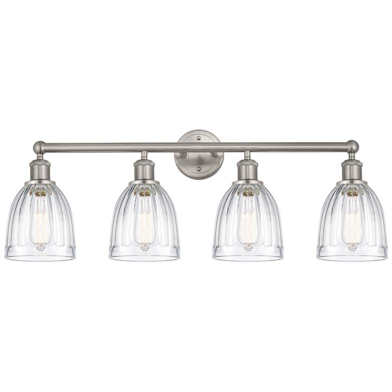 Image 1 Brookfield 33" 4-Light Brushed Satin Nickel Bath Light w/ Clear Shade