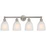 1_Brookfield 33" 4-Light Brushed Satin Nickel Bath Light w/ White Shade