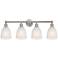 Brookfield 33" 4-Light Brushed Satin Nickel Bath Light w/ White Shade