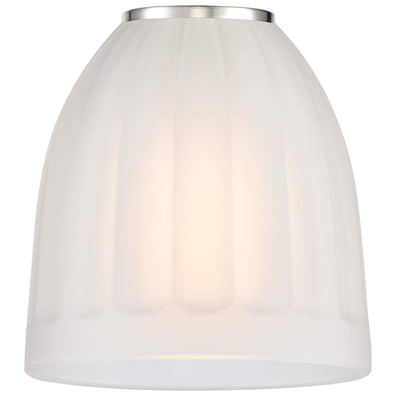 Image 3 Brookfield 33" 4-Light Brushed Satin Nickel Bath Light w/ White Shade more views