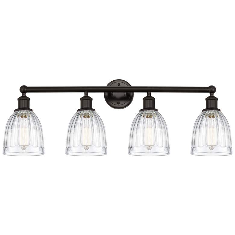 Image 1 Brookfield 33" 4-Light Oil Rubbed Bronze Bath Light w/ Clear Shade