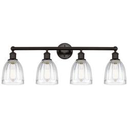 Brookfield 33" 4-Light Oil Rubbed Bronze Bath Light w/ Clear Shade