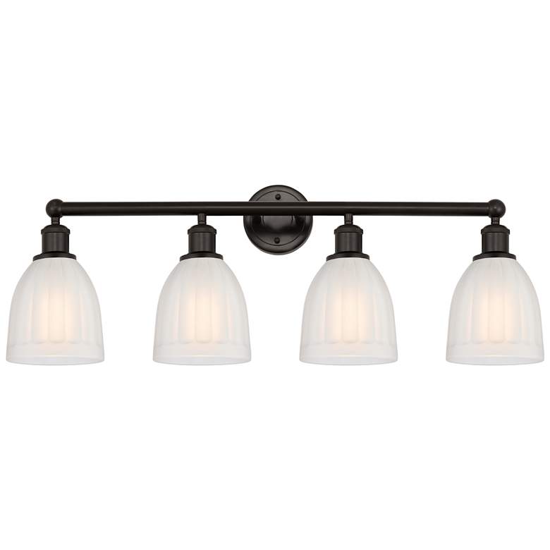 Image 1 Brookfield 33" 4-Light Oil Rubbed Bronze Bath Light w/ White Shade