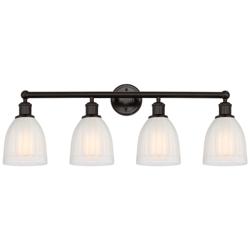 Brookfield 33" 4-Light Oil Rubbed Bronze Bath Light w/ White Shade