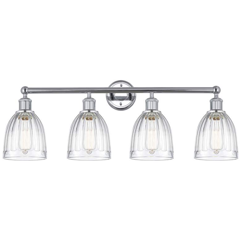 Image 1 Brookfield 33" 4-Light Polished Chrome Bath Light w/ Clear Shade
