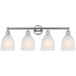 Brookfield 33" 4-Light Polished Chrome Bath Light w/ White Shade