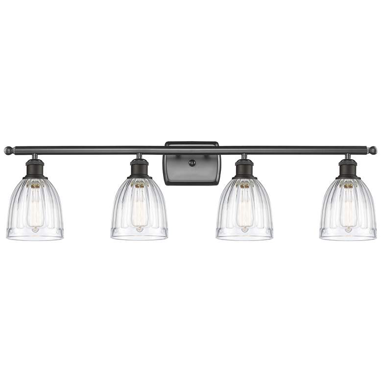 Image 1 Brookfield 36" Wide 4 Light Bronze Bath Vanity Light w/ Clear Shade