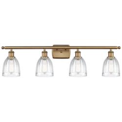 Brookfield 36" Wide 4 Light Brushed Brass Bath Vanity Light w/ Clear S