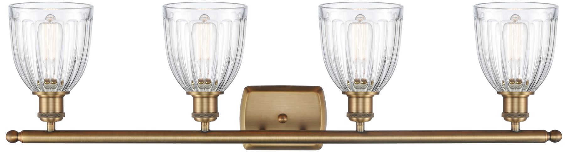 Image 2 Brookfield 36" Wide 4 Light Brushed Brass Bath Vanity Light w/ Clear S more views