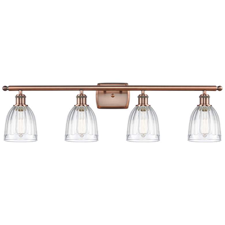 Image 1 Brookfield 36" Wide 4 Light Copper Bath Vanity Light w/ Clear Shade