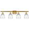 Brookfield 36" Wide 4 Light Satin Gold Bath Vanity Light w/ Clear Shad