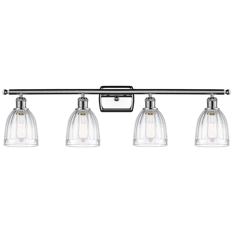 Image 1 Brookfield 36"W 4 Light Polished Chrome Bath Vanity Light w/ Clear Sha