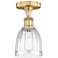 Brookfield 5.75" Wide Brushed Brass Semi.Flush Mount With Clear Glass