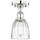 Brookfield 5.75"W Polished Nickel Semi.Flush Mount With Clear Glass Sh