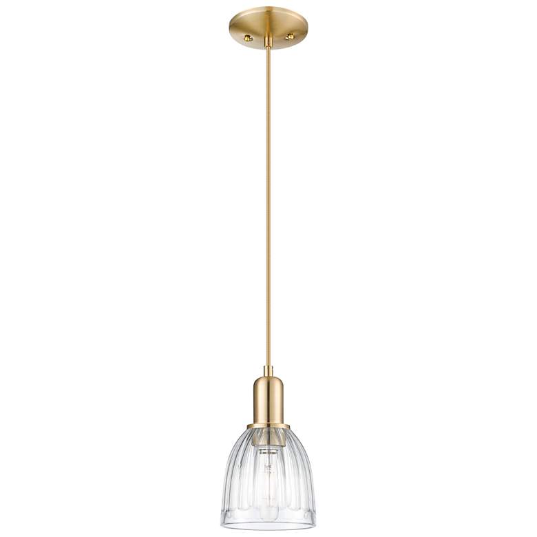 Image 1 Brookfield 5.75"W Champagne Bronze Cord Hung Mini Pendant w/ Clear Shade
