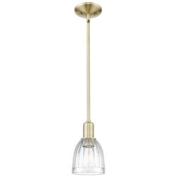 Brookfield 5.75" Wide Antique Brass Mini Pendant w/ Clear Shade