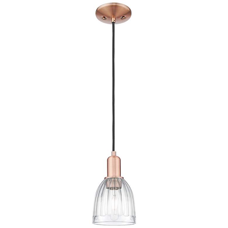 Image 1 Brookfield 5.75" Wide Antique Copper Mini Pendant w/ Clear Shade