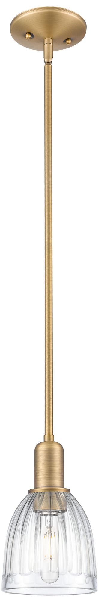 Brookfield 5.75" Wide Brushed Brass Mini Pendant w/ Clear Shade