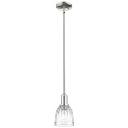 Brookfield 5.75" Wide Polished Nickel Stem Hung Mini Pendant w/ Clear Shade