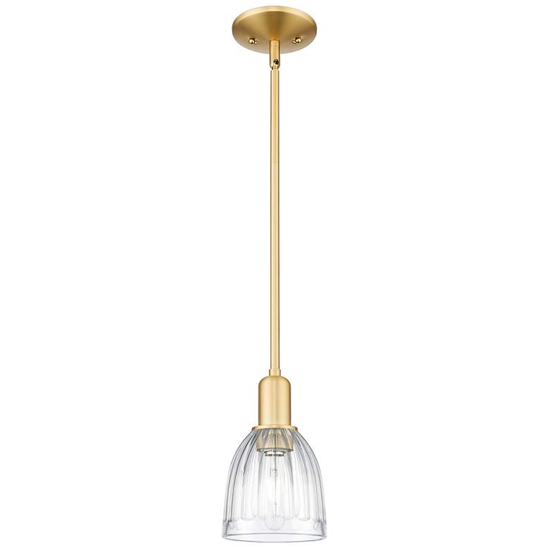 Image 1 Brookfield 5.75" Wide Satin Gold Mini Pendant w/ Clear Shade