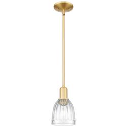 Brookfield 5.75" Wide Satin Gold Mini Pendant w/ Clear Shade