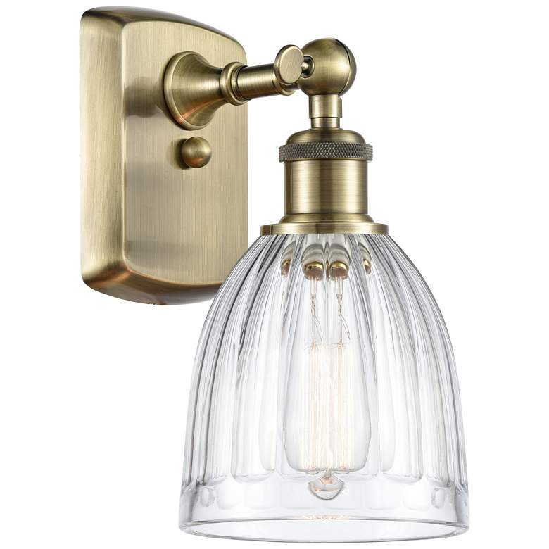 Image 1 Brookfield 6" Antique Brass Sconce w/ Clear Shade