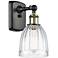 Brookfield 6" Black Antique Brass Sconce w/ Clear Shade