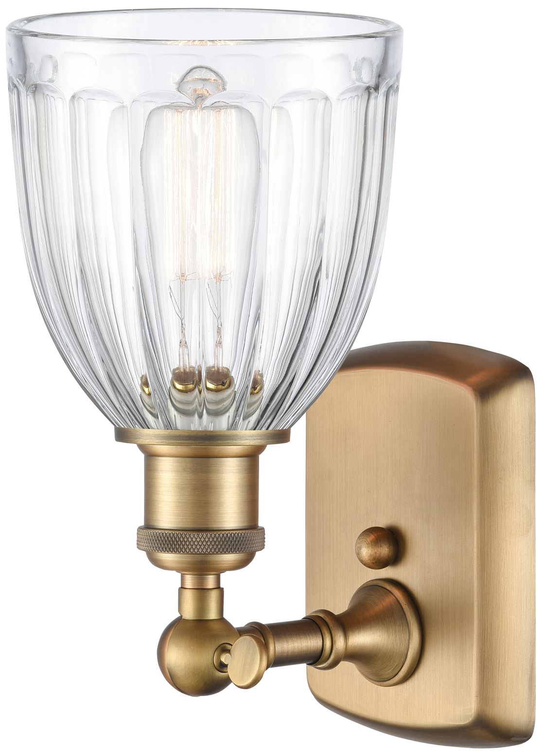 Image 2 Brookfield 6" Brushed Brass Sconce w/ Clear Shade more views