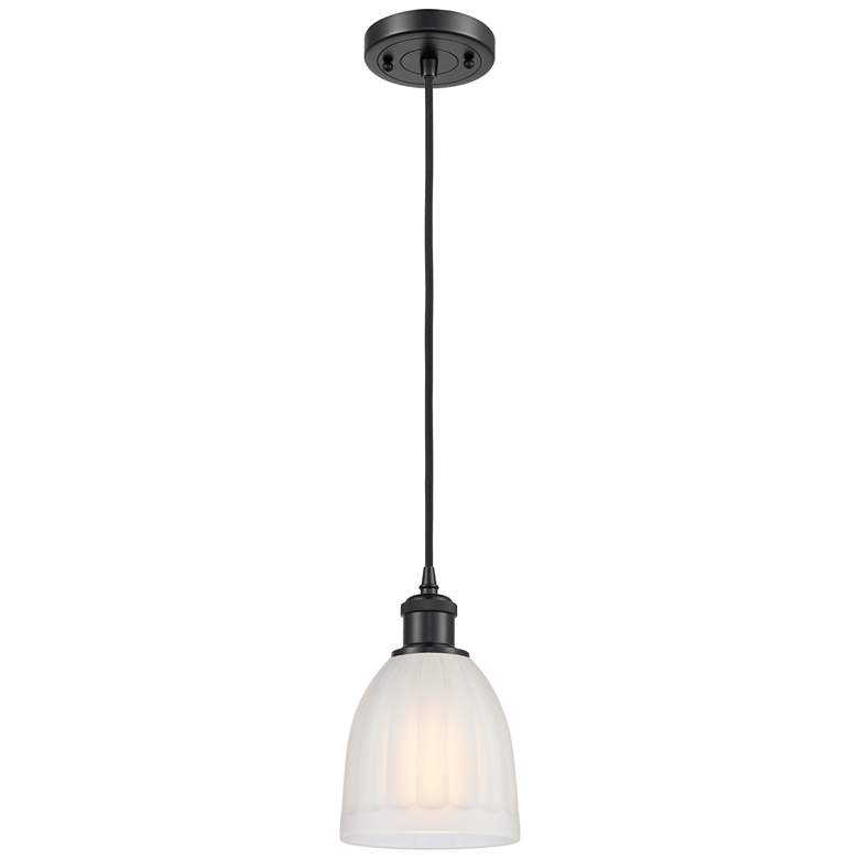 Image 1 Brookfield 6" LED Mini Pendant - Matte Black - White Shade