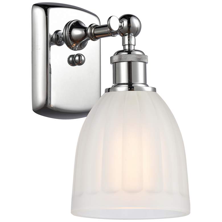 Image 1 Brookfield 6" LED Sconce - Chrome Finish - White Shade