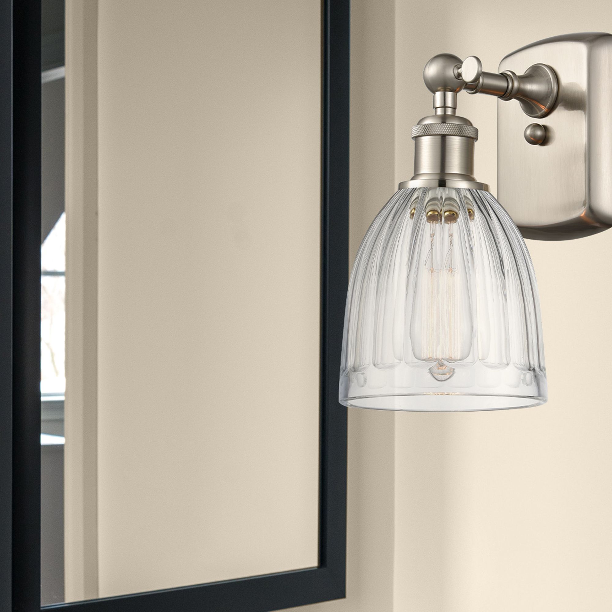 Image 2 Brookfield 6" LED Sconce - Nickel Finish - Clear Shade more views