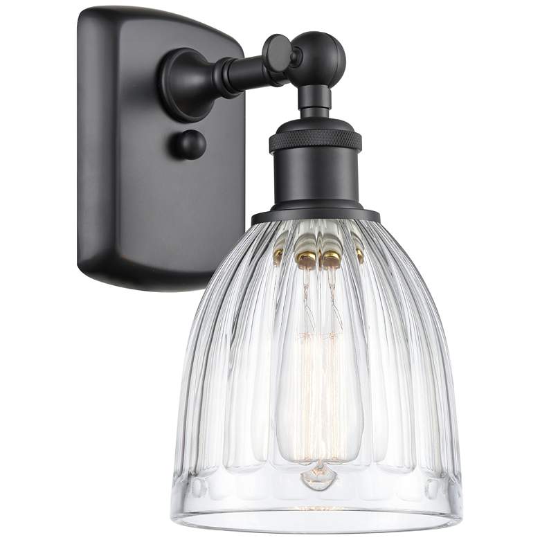 Image 1 Brookfield 6" Matte Black Sconce w/ Clear Shade