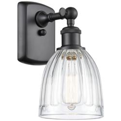 Brookfield 6" Matte Black Sconce w/ Clear Shade
