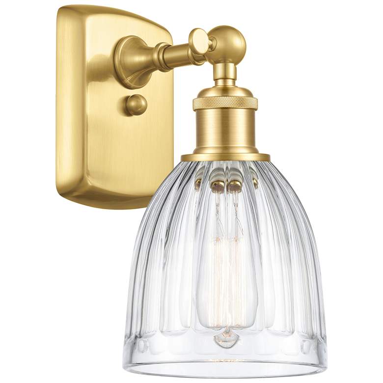 Image 1 Brookfield 6" Satin Gold Sconce w/ Clear Shade