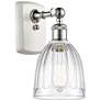 Brookfield 6" White &#38; Chrome Sconce w/ Clear Shade