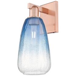 Brookhaven Almond 11"H Antique Copper Wall Sconce With Sapphire Shade