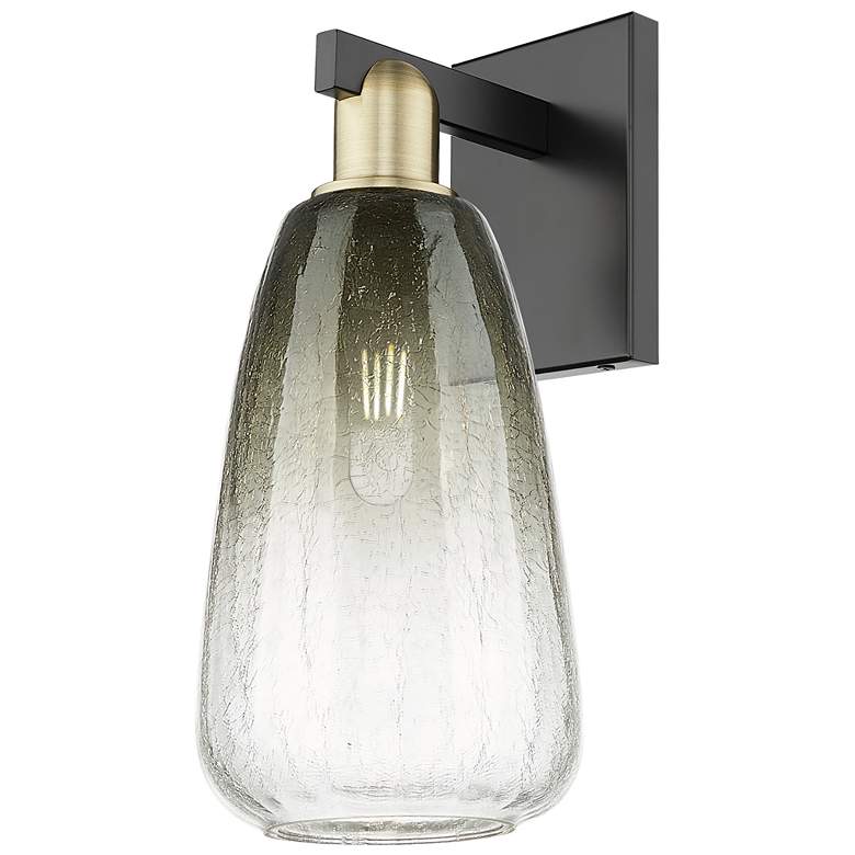 Image 1 Brookhaven Almond 11"H Black Antique Brass Wall Sconce With Slate Shade