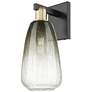 1_Brookhaven Almond 11"H Black Antique Brass Wall Sconce With Slate Shade