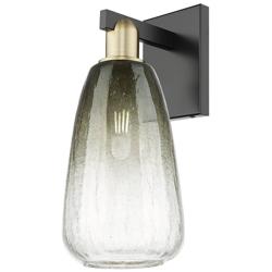 Brookhaven Almond 11"H Black Antique Brass Wall Sconce With Slate Shade