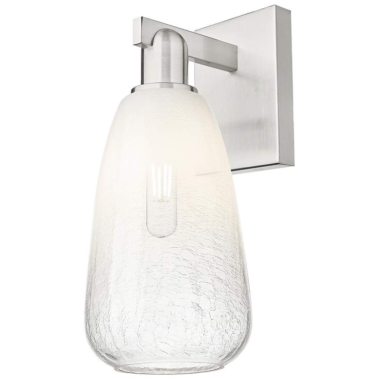 Image 1 Brookhaven Almond 11"H Brushed Satin Nickel Wall Sconce With Opal Shade