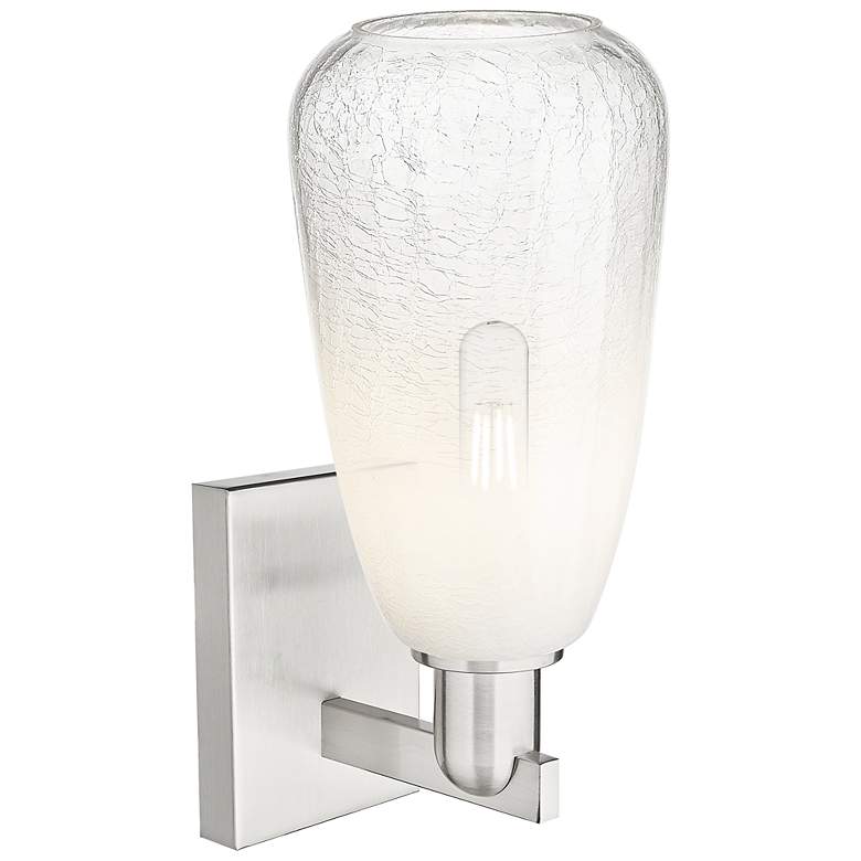 Image 2 Brookhaven Almond 11"H Brushed Satin Nickel Wall Sconce With Opal Shade more views
