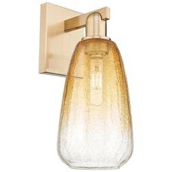 Brookhaven Almond 11"H Champagne Bronze Wall Sconce With Amber Shade