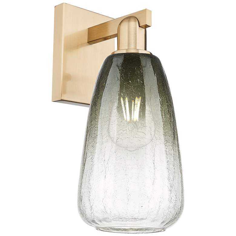 Image 1 Brookhaven Almond 11"H Champagne Bronze Wall Sconce With Slate Shade