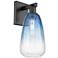 Brookhaven Almond 11"H Matte Black Wall Sconce With Sapphire Blue Shade