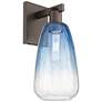 1_Brookhaven Almond 11"H Oil Rubbed Bronze Wall Sconce w/ Sapphire Shade