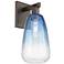 Brookhaven Almond 11"H Oil Rubbed Bronze Wall Sconce w/ Sapphire Shade