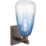 2_Brookhaven Almond 11"H Oil Rubbed Bronze Wall Sconce w/ Sapphire Shade more views